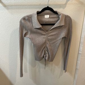 Long sleeve ruched top